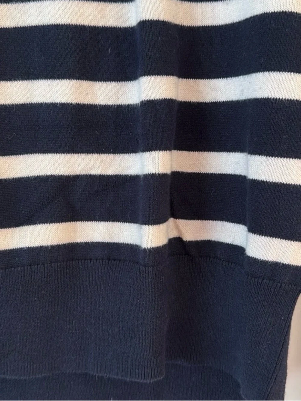 J. Crew Navy Striped Crewneck Sweater with Red & Blue Accents